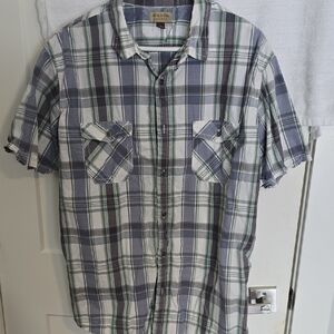 Sonoma Men's Casual Plaid Shirt in Green and Gray